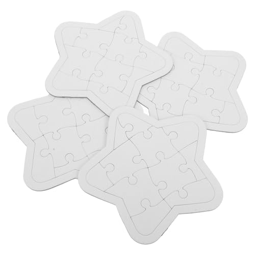 GARIOUANS 4 Blätter DIY Blank Puzzles Große Papierpuzzle zum Bemalen Stabile und Langlebige Puzzleteile für Kreative Bastelarbeiten Leicht und Kompakt Fördert Konzentration und Problemlösung von GARIOUANS