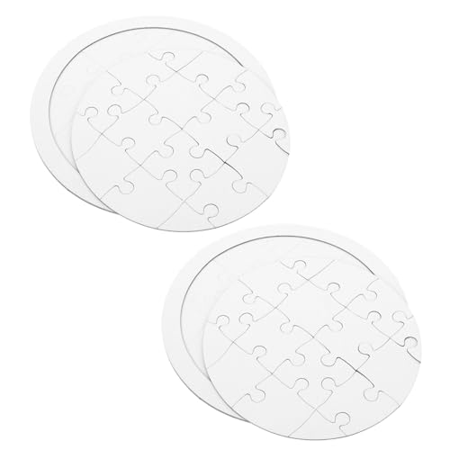 GARIOUANS 4 Sätze DIY Blanko Puzzle zum Bemalen Runde Puzzleteile aus Papierboard für Kreatives Basteln Hand Auge Koordination Geschenkidee GARIOUANS 4 Sätze DIY Blanko Puzzle zum Bemalen Runde Puzzleteile aus Papierboard für Kreatives Basteln Hand Auge Koordination Geschenkidee von GARIOUANS