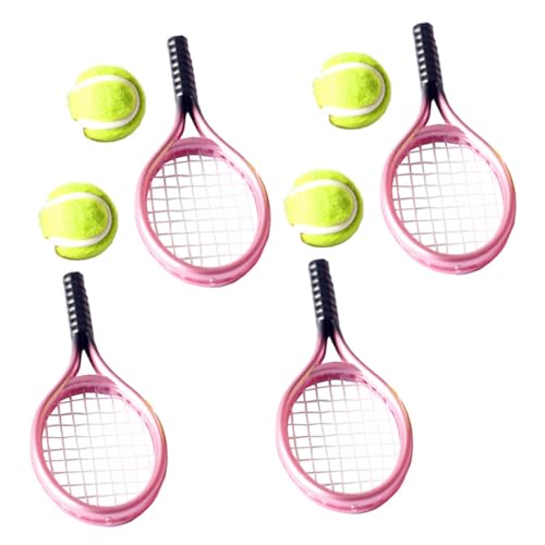 GARIOUANS 4 Sätze Miniatur Tennisschläger mit Tennisbällen Realistische Puppenhaus Dekoration Kunststoff Modellspielzeug für Zubehör und Fotorequisiten für Kinderzimmer und GARIOUANS 4 Sätze Miniatur Tennisschläger mit Tennisbällen Realistische Puppenhaus Dekoration Kunststoff Modellspielzeug für Zubehör und Fotorequisiten für Kinderzimmer und von GARIOUANS