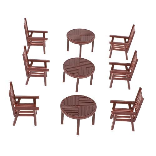 GARIOUANS Miniatur Tisch und Stühle für Puppenhäuser 4 Stück Kunststoffmöbel für Kleiner Szenen für Kreative Spielwelten GARIOUANS Miniatur Tisch und Stühle für Puppenhäuser 4 Stück Kunststoffmöbel für Kleiner Szenen für Kreative Spielwelten von GARIOUANS