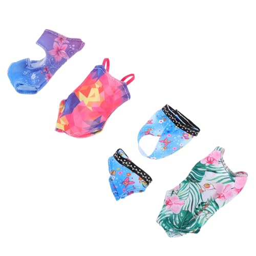 GARIOUANS 4 Sätze Puppenkleidung mit Sommer Badeanzügen Modische Mini Badeanzüge für Puppen Vielseitige Puppen Sommeroutfits Passgenaue Bademode für Dolls von GARIOUANS