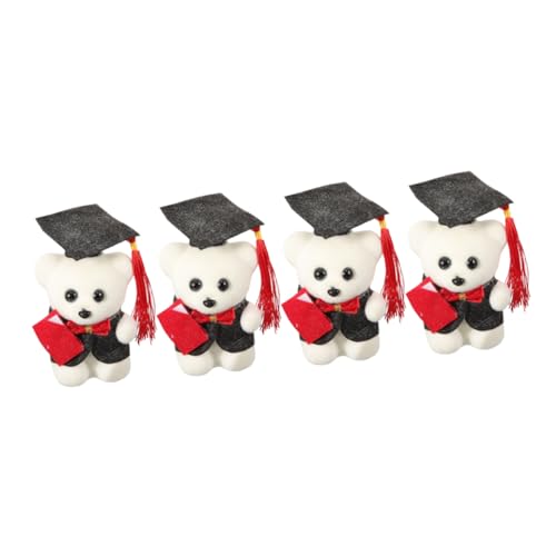 GARIOUANS 4 Stück Abschlussbären Deko Plüschbären Kreatives für Graduierung für Bouquets und Dekoration für Zuhause oder Büro von GARIOUANS