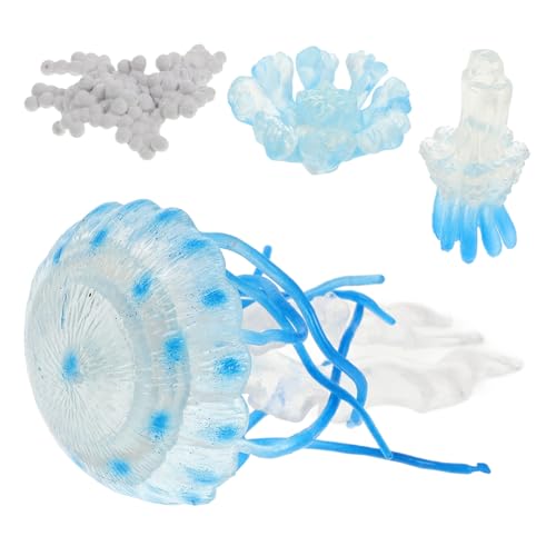GARIOUANS 4 Stück Aquarium Deko Quallen Wachstumsmodell Teiliges Fischbecken Ornamente Lernspielzeug zur Kognitiven Entwicklung Sicherer Kunststoff Pädagogische Meereslebewesen Figuren von GARIOUANS