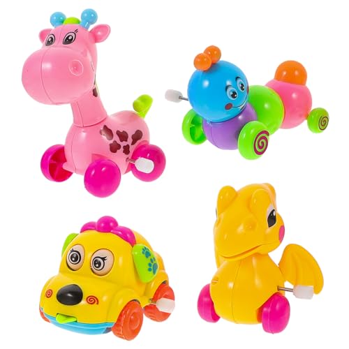 GARIOUANS 4 Stück Aufziehspielzeuge für Kreative Tier Spielzeuge mit Aufziehmechanismus für Partys Geburtstagsgeschenke und Lernspielzeug für Kleinkinder Zufällige Farbe Zufällige Farbe von GARIOUANS
