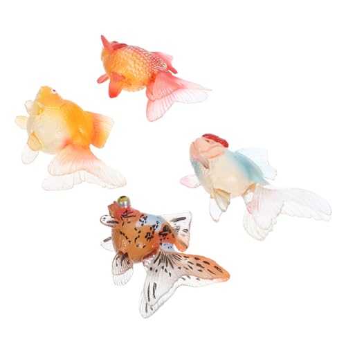 GARIOUANS 4 Stück Bunte Künstliche Goldfische Set Teiliges Fisch Modell für Aquarium Dekoration Realistische Simulation für Terrarium und Lernspielzeug von GARIOUANS