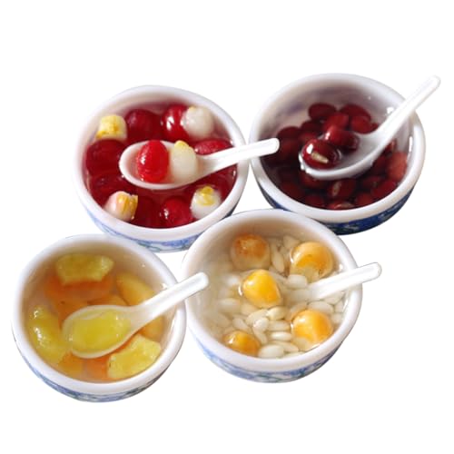 GARIOUANS 4 Stück Chinesische Dessertdekoration Dekorative Fake-Food-Requisite Mini- -Dessert-Modell Gefälschter Nachtisch Mini- -Rollenspiel Miniaturornament Mini-Dessert-Modell Harz von GARIOUANS