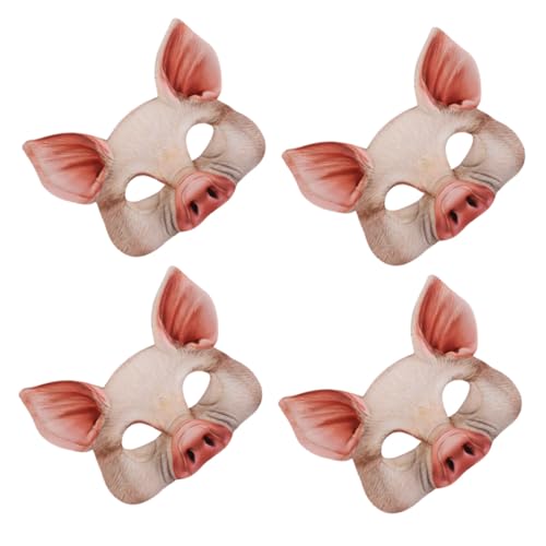 GARIOUANS 4 Stück Leichte EVA Schwein Maske Halbgesicht Tierkostüm Maske für Halloween Karneval Cosplay Party Zubehör GARIOUANS 4 Stück Leichte EVA Schwein Maske Halbgesicht Tierkostüm Maske für Halloween Karneval Cosplay Party Zubehör von GARIOUANS