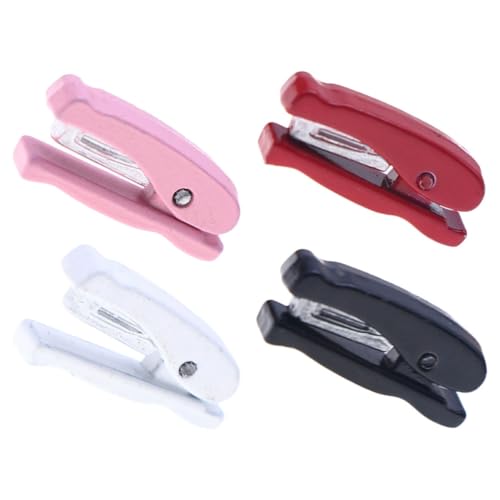 GARIOUANS 4 Stück Mini Hefter Puppenhaus Miniaturen Mini Schulbedarf Für Puppen Vintage Puppenhausmöbel Winzige Sachen Mini Sachen Für Puppen Mini Sachen Für Die Schule von GARIOUANS