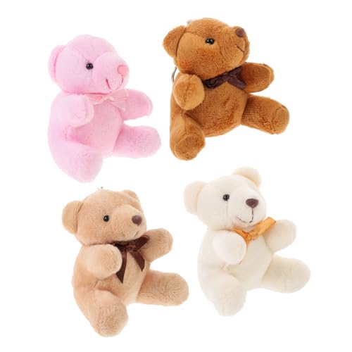GARIOUANS 4 Stück Plüsch Bär Schlüsselanhänger Weiche Anhänger Niedliche Rucksack Deko Großes Kuscheltier Schlüsselring Vielseitige Taschen Schlüsselorganizer von GARIOUANS