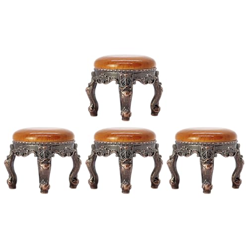 GARIOUANS 4 Stück Puppenhaus Hocker bastelzeug handwerkskunst Miniaturdekoration Miniaturstuhl puppenstubenmöbel tischdeko Puppenhausdekorationen Miniatur-Hocker- Möbelmodelle Metall von GARIOUANS
