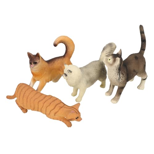 GARIOUANS 4 Stück Realistische Katzenfigur Detailgetreues Kätzchen Modellspielzeug für Leichte Dekorative Tierfigur für Wohnzimmer Büro Garten Pädagogisches Katzenspielzeug von GARIOUANS