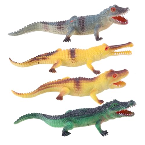 GARIOUANS 4 Stück Realistische Krokodil Modell Spielzeuge Pädagogisches Lernspielzeug für Ab Jahren Frühe Bildung Kognitive Tierfiguren Detailgetreu für Jungen und Mädchen von GARIOUANS