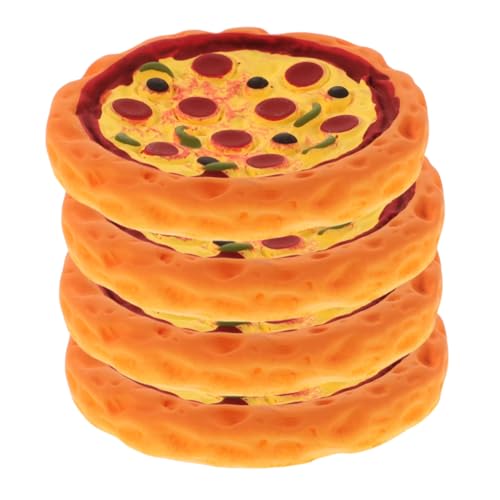 GARIOUANS 4stücke Miniatur Pizza Für Puppenhaus Realistische Farbenfrohe Pizza Modelle Für Kreative Mini-küchen Und -szenen Für Spielzeug Und Sammlerminiaturen von GARIOUANS