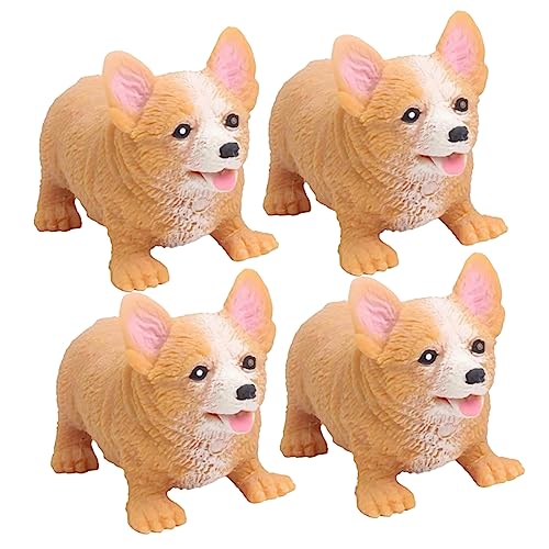 GARIOUANS 4 Stück Stressabbau Hundespielzeug aus TPR Lustige Quetschtiere für Erwachsene Partygeschenk zur Stressbewältigung für Hundepartys von GARIOUANS