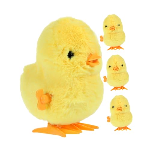 GARIOUANS 4 Stück Teiliges Aufziehspielzeug Kleine Plüschküken Springend Kinderparty Windup Hühner Babyspielzeug Handlich Robust Niedlich Spielerisch Feinmotorik von GARIOUANS