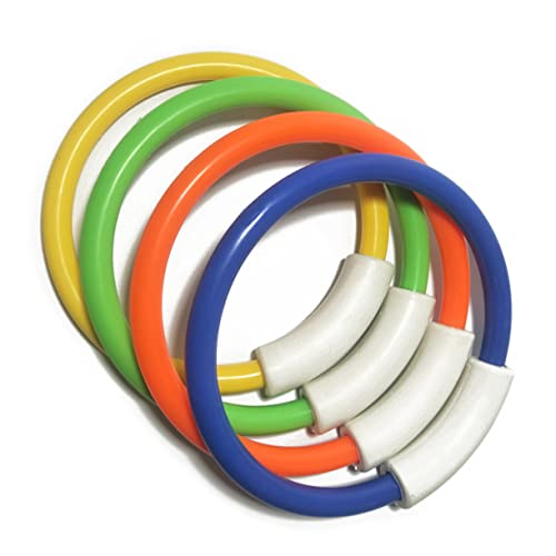 GARIOUANS 4 Stück Teiliges Bunte Tauchringe Unterwasser Tauchspielzeug Schwimmtraining Poolspielzeug für Lebendige Farben Förderndes Tauchen und Schwimmen Spaß von GARIOUANS