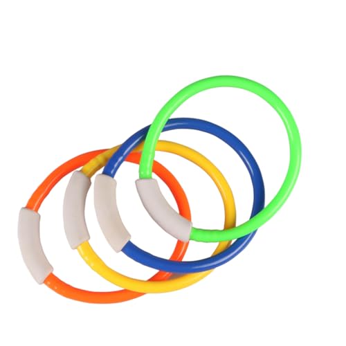 GARIOUANS 4 Stück Teiliges Bunte Tauchringe für Schwimmtraining Unterwasser Robustes Sicheres Material Farbenfrohes Design für Schwimmbad und Poolspaß von GARIOUANS