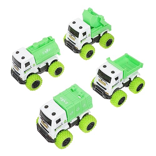 GARIOUANS 4 Stück Teiliges Friction Powered Müllwagen Spielzeugset für Fördert Kreativität und Umweltbewusstsein für Kleine Hände Langlebig und Praktisch von GARIOUANS