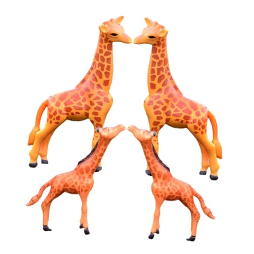 GARIOUANS 4 Stück Teiliges Giraffen Miniaturset aus Harz Niedliche Cartoon Figuren für Mooslandschaft Tischdekoration Miniatur Garten Deko Kreative Tierornamente für Zuhause und Büro von GARIOUANS