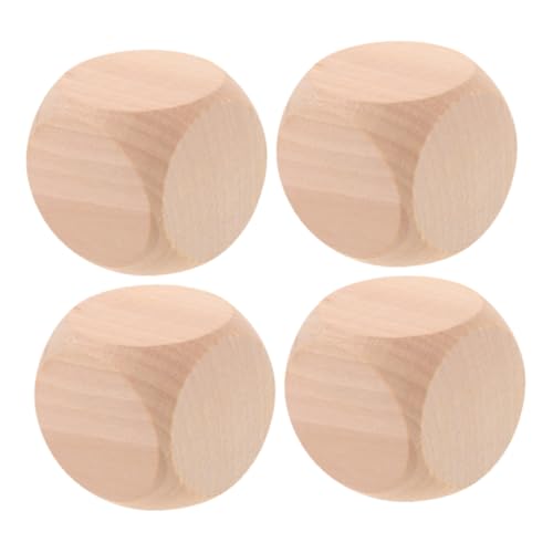 GARIOUANS 4 Stück Teiliges Großes Holz Würfel Unbemalt zum Bemalen DIY Blanko Holzwürfel für Bastelprojekte Spiele Party Dekoration von GARIOUANS