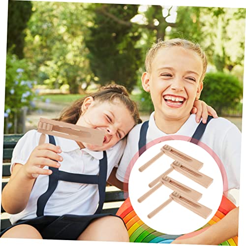 GARIOUANS 4 Stück Teiliges Holz Castanets Lernspielzeug Ratsche Musikspielzeug Sicher Langlebig Geräuschvoll Pädagogisch Fördernd für Musikalische Früherziehung von GARIOUANS