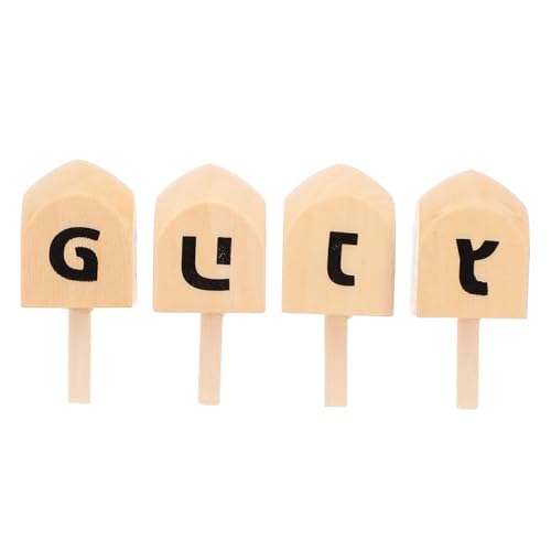 GARIOUANS 4 Stück Teiliges Holz Dreidel für Chanukka Unbemalt Nachhaltiges Holz als Partydeko Bastelset und Kindgerechtes für Traditionelle Jüdische Festspiele von GARIOUANS