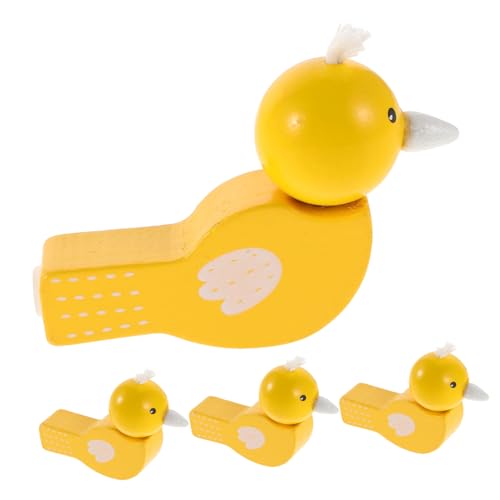 GARIOUANS 4 Stück Teiliges Holz Vogelpfeifen für Kleinkinder Sicher und Tragbar Musikalisches Lernspielzeug mit Klarem Klang Niedliches Vogel Design für Jungen und Mädchen Fördert von GARIOUANS