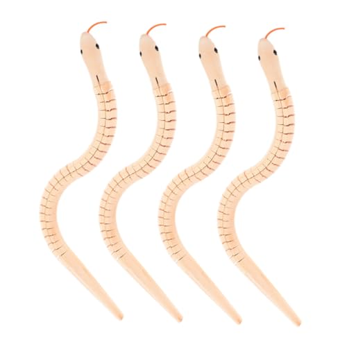GARIOUANS 4 Stück Teiliges Holzschlangen Bastelset zum Bemalen Flexible Gelenkige DIY Spielzeugschlangen für Ab Jahren Kreatives Holz Tiermodell mit Austauschbaren für Künstlerische von GARIOUANS