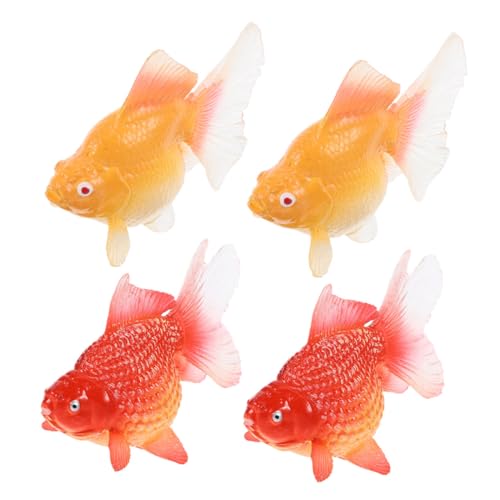 GARIOUANS 4 Stück Teiliges Künstliche Goldfische mit Realistischem Design Schwimmende Koi Figuren aus Kindersicherem Material für Aquarium Gartenteich und Wohnraumdekoration von GARIOUANS