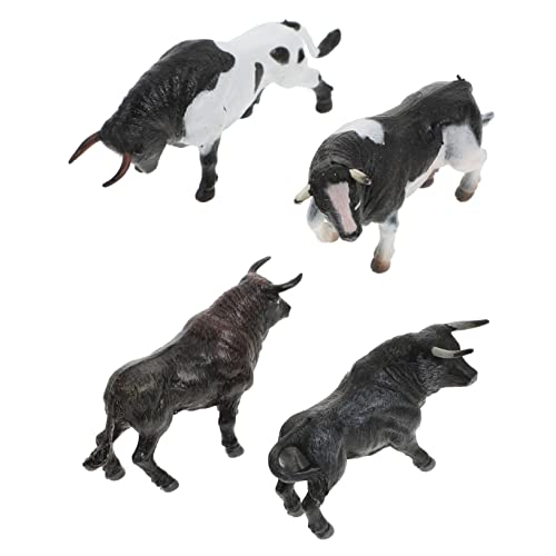 GARIOUANS 4 Stück Teiliges Mini Kuh Modellset Lernspielzeug Realistische Bauernhoftiere Desktop Deko Robustes Kunststoffmaterial Pädagogisch Unterhaltsam von GARIOUANS