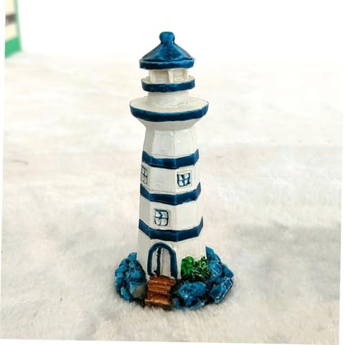 GARIOUANS 4 Stück Teiliges Mini Leuchtturm Figuren aus Harz Küsten Deko für Meeres themenparty Detailgetreue Miniatur Leuchttürme in Rot und Blau Vielseitig für Tisch Zuhause und von GARIOUANS