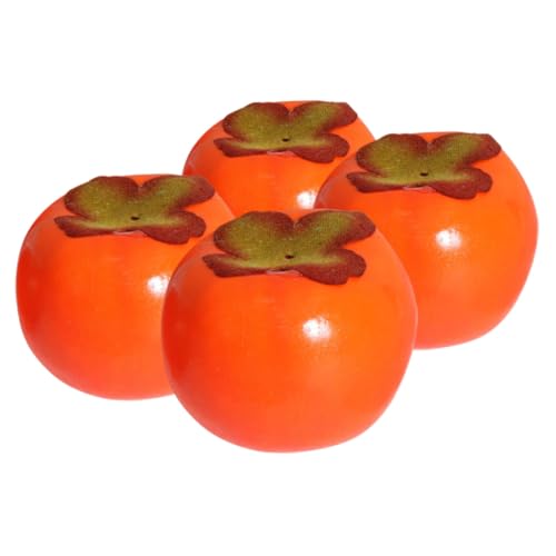 GARIOUANS 4 Stück Teiliges Mini Persimmon Deko Realistische Früchte Lebensechte Fake Persimmon Modelle Vielseitige Fotorequisiten und Wohnraumdekoration von GARIOUANS