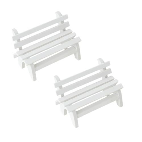 GARIOUANS 4 Stück Teiliges Miniatur Holzbank Leichte Mini Gartenbank mit Feiner Verarbeitung Dekoratives Landschaftsornament für Puppenhaus Fotorequisiten Wohn und Gartendekoration von GARIOUANS