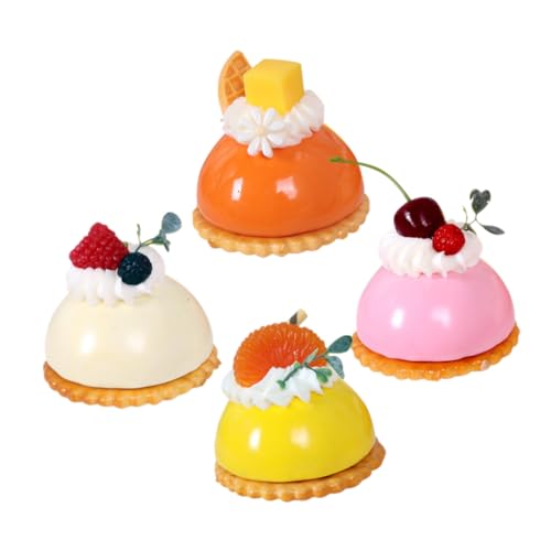 GARIOUANS 4 Stück Teiliges Miniatur Kuchen Kühlschrankmagneten Detailgetreue Französische Cupcake Dekorationen in Pastellfarben Realistische Dessert Modelle für Küchen und Deko Vielseitige von GARIOUANS
