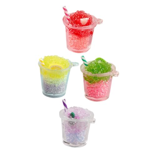 GARIOUANS 4 Stück Teiliges Miniatur Realistische Puppenhaus Getränke Gemischte Farben Dekorative Fake Beverage Prop Resin Modell für Fotografie von GARIOUANS