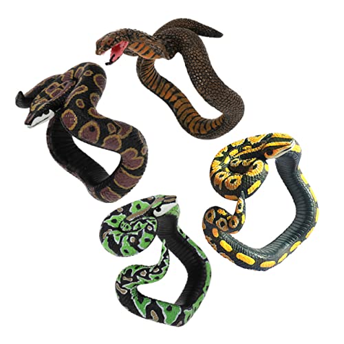 GARIOUANS 4 Stück Teiliges Realistische Fake Schlange Armbänder Simulierter Snake Bracelet Manschette für Halloween Streiche Partydekoration und Kostümzubehör von GARIOUANS