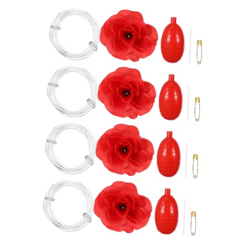 GARIOUANS 4 Stück Teiliges Realistische Rote Rosen als Langlebig und Wiederverwendbar für Aprilscherze Halloween-Partys und Lustige Streiche für Erwachsene GARIOUANS 4 Stück Teiliges Realistische Rote Rosen als Langlebig und Wiederverwendbar für Aprilscherze Halloween-Partys und Lustige Streiche für Erwachsene von GARIOUANS