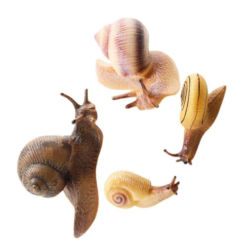 GARIOUANS 4 Stück Teiliges Realistische Schnecken Spielzeugmodelle Pädagogische Tierfiguren für Detailgetreue Tiere als Kuchen Deko Lernspielzeug und Dekoration für Themenpartys von GARIOUANS