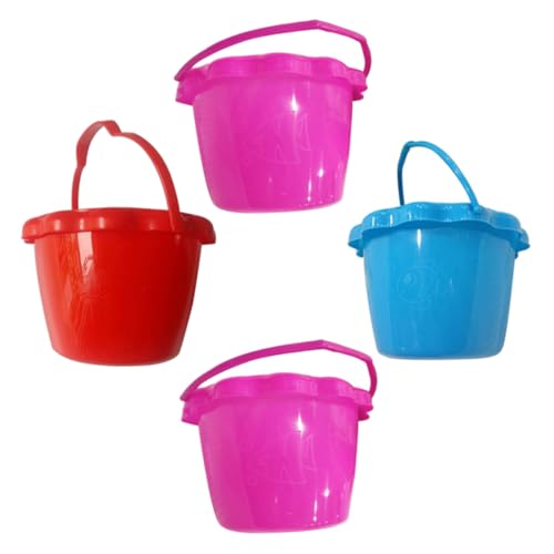 GARIOUANS 4 Stück Teiliges Sandspielzeug aus Hochwertigem PP Kunststoff Leichte Strand Eimer mit Komfortablem Griff Buntes Strandspielzeug für Sandburgen Bauen und Zufällige Zufällige Farbe von GARIOUANS