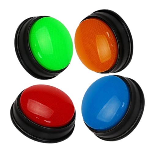 GARIOUANS 4 Stück Teiliges Spiel Buzzer mit Licht und Sound Interaktiver Lernbuzzer für Gruppen Fördert Aufmerksamkeit und Kommunikation bei Quiz und Unterricht von GARIOUANS