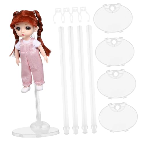 GARIOUANS 4 Stück Transparente Puppenständer mit Taillenhalterung Stabile Doll Support Stands zum Sicheren Ausstellen und Schutz von Puppen Einfache Montage Wiederverwendbar Platzsparend von GARIOUANS
