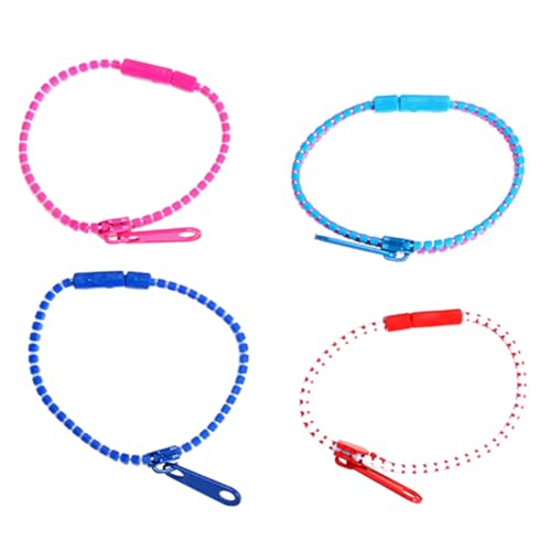 GARIOUANS 4 Stück Zweifarbige Zipper Armbänder Freundschaftsarmband Stress für Mädchen Party Favor Zubehör Wristband Zufällige Farbe von GARIOUANS
