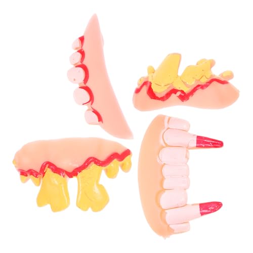 GARIOUANS 4 Stück für Zahnprothesen Halloween zähne lustige Zähne Kostüm mit falschen Zähnen hässliche Halloween-Kostüme falsche zähne für Halloween Cosplay-Zahnersatz Gummi GARIOUANS 4 Stück für Zahnprothesen Halloween zähne lustige Zähne Kostüm mit falschen Zähnen hässliche Halloween-Kostüme falsche zähne für Halloween Cosplay-Zahnersatz Gummi von GARIOUANS