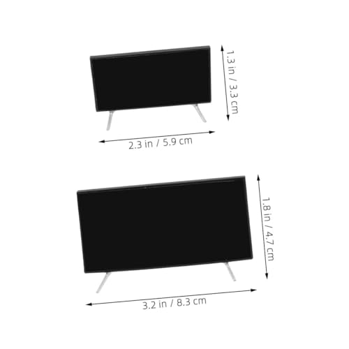 GARIOUANS 4 Stücke Maßstab Realistisches Mini Tv Modell mit Standfuß Puppenmöbel für Szene Dekoration und Kreative Sammlungen von GARIOUANS