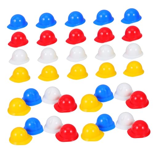 GARIOUANS 40 Stück Teiliges Miniatur sicherheitshelm Robustem Kunststoff Bunte Bauhelm Dekoration für Puppen Partyaccessoires und Flaschenverschlüsse Vielseitig für DIY und von GARIOUANS