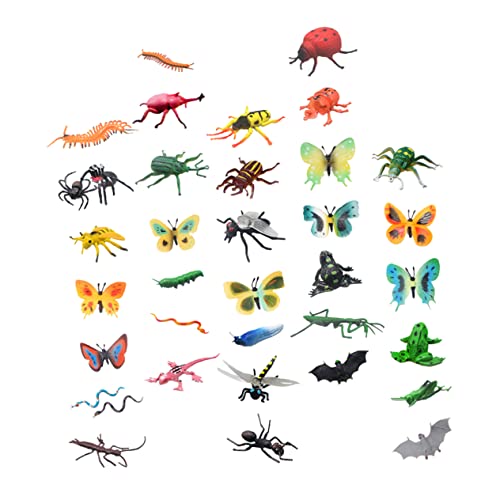 GARIOUANS 43 Stück Insektenmodell Zahlen Insekten für Lernkäfer- Fake Bugs Toy Insekten für Bildungszwecke Bildungsspielzeug Insekten PVC von GARIOUANS