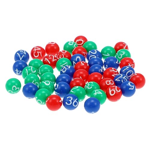 GARIOUANS 49Stücke Gewinnspielkugeln Transparente Bingo Bälle für Partyspiele Lottokugeln mit Design für Verlosungen und Bingo Events Zubehör für Erwachsene von GARIOUANS