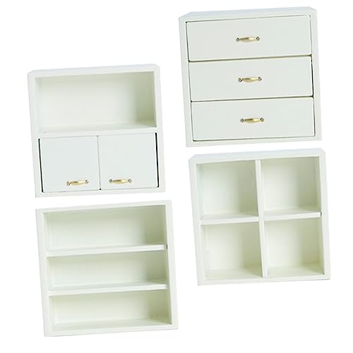 GARIOUANS 4Stücke Exquisites Bücherregal für Puppenhaus Dekoration Modellliebhaber und DIY Projekte Teiliges für Realistische Hausmodelle von GARIOUANS