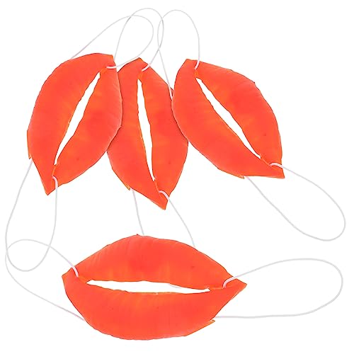 GARIOUANS 4Stücke Teiliges Halloween Wurstmund Lustige Rote Lippen für Karneval und Kostümpartys Requisite für Spukhäuser und Clown Rollenspiele von GARIOUANS