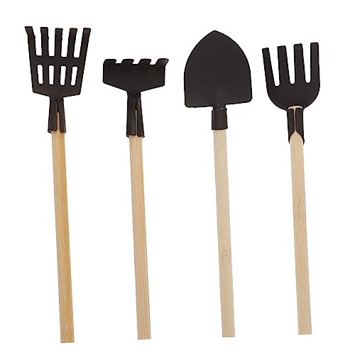 GARIOUANS 4stücke Teiliges Mini Gartenwerkzeug Für Junge Mädchen Spielzeug Rechen Mini Schaufel Und Forke Für Puppenhaus Und Garten Kreative Farm Zubehör Für Kleine Gärtner von GARIOUANS